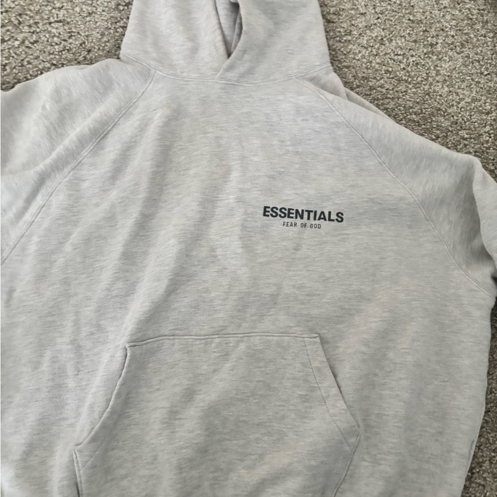 Essentials Light Gray Men's Hoodie